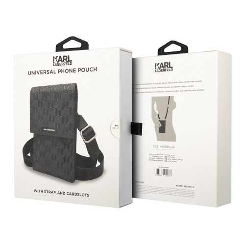 Karl Lagerfeld для смартфонов сумка Wallet Phone Bag PU Saffiano Monogram Black