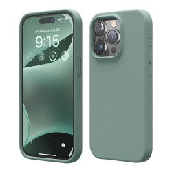 Elago для iPhone 15 Pro Max чехол Soft silicone (Liquid) Midnight Green