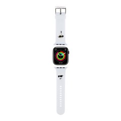Karl Lagerfeld для Apple Watch 49-46-45-44 mm ремешок 3D Rubber NFT Karl & Choupette heads White