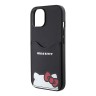 Hello Kitty для iPhone 15 чехол Cardslot PU Leather Hidden Kitty Hard Black