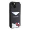 Hello Kitty для iPhone 15 чехол Cardslot PU Leather Hidden Kitty Hard Black