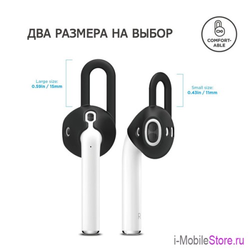 Крепление на ухо Elago Earpad для AirPods 1/2, черный (2 пары)