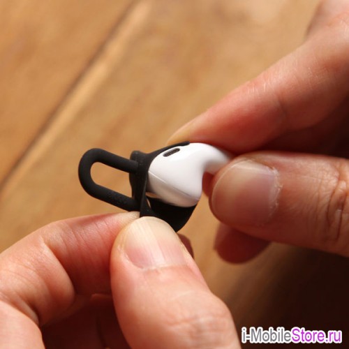 Крепление на ухо Elago Earpad для AirPods 1/2, черный (2 пары)