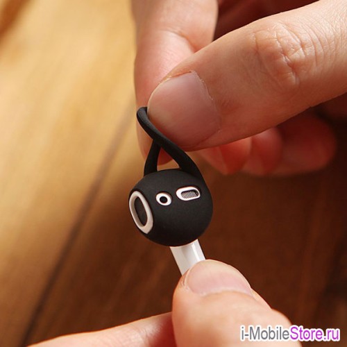 Крепление на ухо Elago Earpad для AirPods 1/2, черный (2 пары)