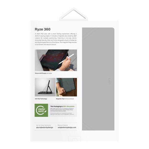 Uniq для iPad Air 11 (2024/25) чехол Ryze 360 Light Grey