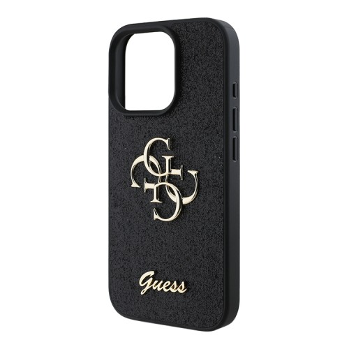 Guess для iPhone 16 Pro Max чехол Fixed Glitters 4G Big metal logo Black