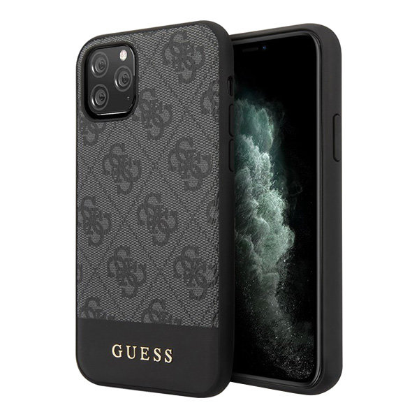 Чехол Guess 4G Stripe Metal logo Hard для iPhone 11 Pro, серый