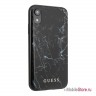 Чехол Guess Marble Design Hard для iPhone XR, черный