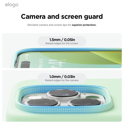 Elago для iPhone 16 Pro Max чехол Soft silicone (Liquid) Soft Mint (MagSafe)