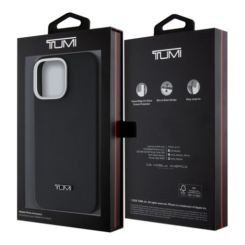 TUMI для iPhone 16 Pro Max чехол Genuine Full Wrap Smooth Leather Hard Full Black (MagSafe)