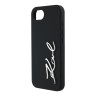 Karl Lagerfeld для iPhone 16e чехол Liquid silicone Signature Metal logo Hard Black