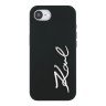 Karl Lagerfeld для iPhone 16e чехол Liquid silicone Signature Metal logo Hard Black