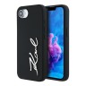 Karl Lagerfeld для iPhone 16e чехол Liquid silicone Signature Metal logo Hard Black