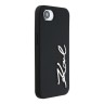 Karl Lagerfeld для iPhone 16e чехол Liquid silicone Signature Metal logo Hard Black