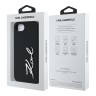 Karl Lagerfeld для iPhone 16e чехол Liquid silicone Signature Metal logo Hard Black