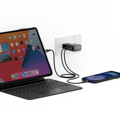 Energea СЗУ TravelGo adapter 45, 2USB-C PD45W 150 countries Gunmetal/Black