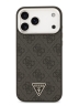 Guess для iPhone 17 Pro Max чехол PU 4G Triangle metal logo Silver camera Hard Black (MagSafe)