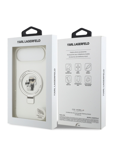 Karl Lagerfeld для iPhone Air чехол IML + Ring stand NFT Karl & Choupette прозрачный (MagSafe)