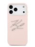 Karl Lagerfeld для iPhone 17 Pro чехол Liquid Silicone Initials Metal Logo & Camera Hard Pink