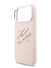 Karl Lagerfeld для iPhone 17 Pro чехол Liquid Silicone Initials Metal Logo & Camera Hard Pink