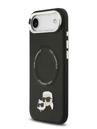 Karl Lagerfeld для iPhone Air чехол PU NFT Karl & Choup heads Metal pin & Cam Hard Black (MagSafe)