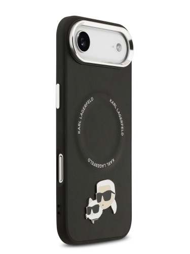 Karl Lagerfeld для iPhone Air чехол PU NFT Karl & Choup heads Metal pin & Cam Hard Black (MagSafe)