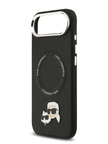 Karl Lagerfeld для iPhone Air чехол PU NFT Karl & Choup heads Metal pin & Cam Hard Black (MagSafe)