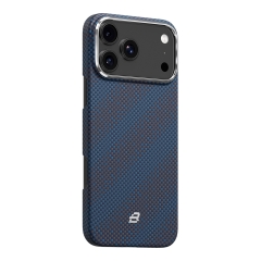 BlueO чехол для iPhone 17 Pro Max, Tactile Woven Air Aramid fiber (Kevlar) Galaxy Blue (MagSafe)