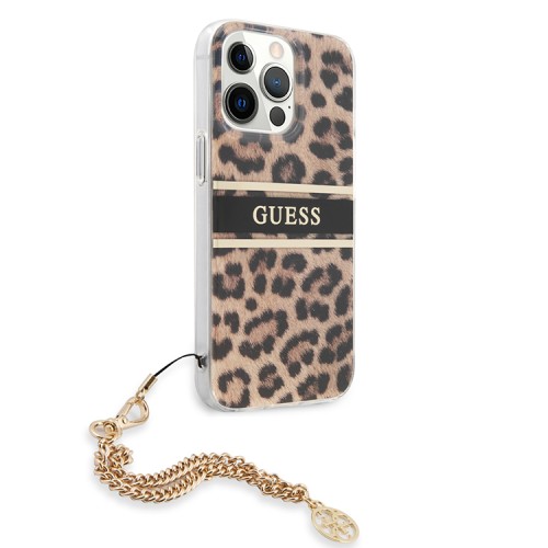 Чехол Guess Leopard Hard +Gold charm для iPhone 13 Pro Max