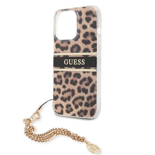 Чехол Guess Leopard Hard +Gold charm для iPhone 13 Pro Max