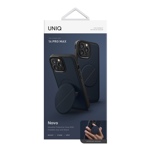 Чехол подставка Uniq NOVO with magnetic grip для iPhone 14 Pro Max, синий