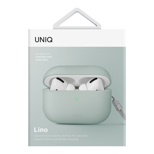 Чехол Uniq LINO Liquid silicone для AirPods Pro 2, зеленый