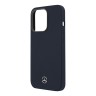 Чехол Mercedes Liquid Silicone для iPhone 14 Pro, тёмно-синий (Navy)
