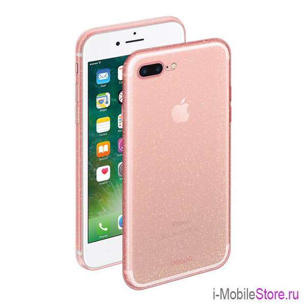 Чехол Deppa Chic для iPhone 7 Plus/8 Plus, розовый (с блестками)