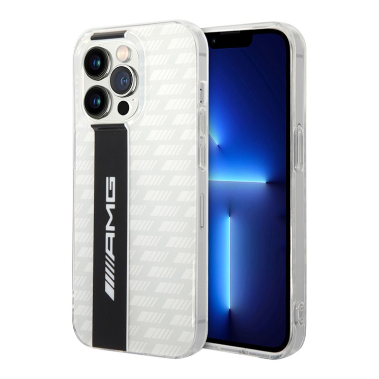 Чехол AMG Double layer Carbon pattern для iPhone 14 Pro Max, белый