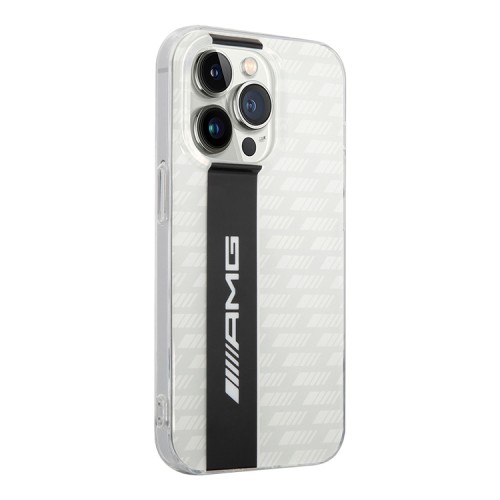 Чехол AMG Double layer Carbon pattern для iPhone 14 Pro Max, белый