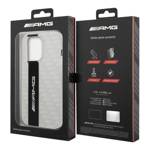 Чехол AMG Double layer Carbon pattern для iPhone 14 Pro Max, белый