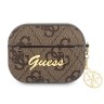 Чехол Guess PU leather 4G with metal logo and Charm для Airpods Pro, коричневый