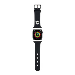 Karl Lagerfeld для Apple Watch 49-46-45-44 mm ремешок 3D Rubber NFT Karl head Black