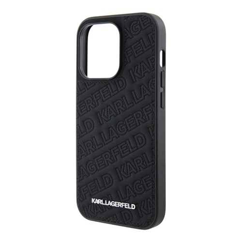 Karl Lagerfeld для iPhone 15 Pro чехол PU Quilted Logo pattern Hard Black