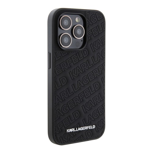 Karl Lagerfeld для iPhone 15 Pro чехол PU Quilted Logo pattern Hard Black