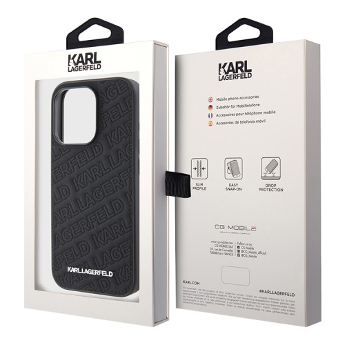 Karl Lagerfeld для iPhone 15 Pro чехол PU Quilted Logo pattern Hard Black