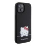 Hello Kitty для iPhone 15 чехол Liquid silicone Dreaming Kitty Hard Black