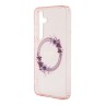 Guess для Galaxy S24 чехол PC/TPU Flowers Wreath Hard Pink (MagSafe)