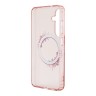 Guess для Galaxy S24 чехол PC/TPU Flowers Wreath Hard Pink (MagSafe)