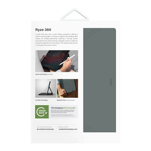 Uniq для iPad Air 11 (2024/25) чехол Ryze 360 Light Lichen Green