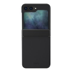 Uniq чехол для Galaxy Z Flip 6 ORA Premium leatherette Black