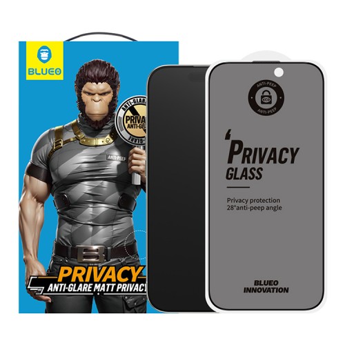BlueO стекло для iPhone 16 Pro Max, Anti-peep Matte Black (антишпион матовое)