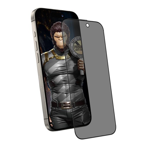 BlueO стекло для iPhone 16 Pro Max, Anti-peep Matte Black (антишпион матовое)