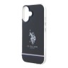 U.S. Polo для iPhone 16 чехол PC/TPU Double Horse logo Tricolor stripes Black